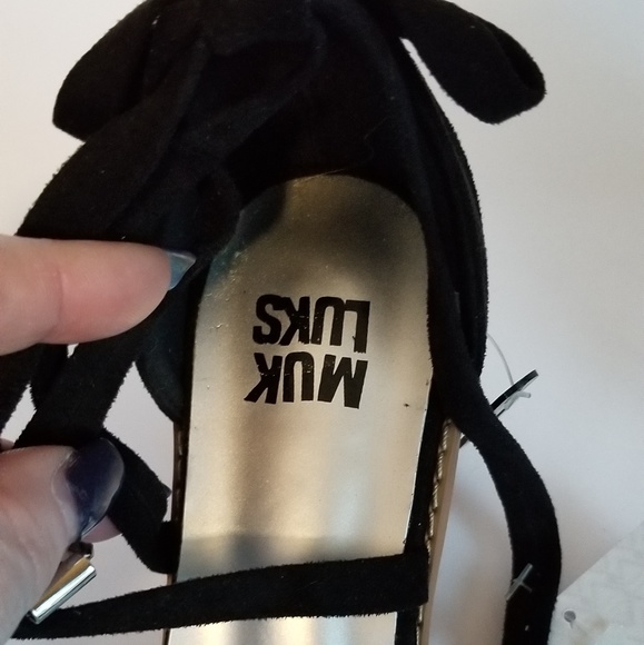 Muk Luks Black Strappy Sandals 36 6 - Picture 5 of 8